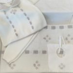 PICCOLE GIUGGIOLE Completo coordinato nascita bambina panna-tortora corredino neonato