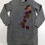 MONCLER Abito in felpa grigia con stampa bambina