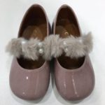 CLARYS Ballerina in vernice rosa con dettaglio pelliccia