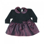 Abito ALETTA punto milano e taffettà blu-rosso