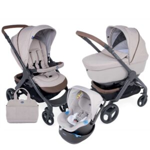 CHICCO Trio StyleGO Up Crossover Beige con sensori integrati BebèCare (navicella+passeggino+seggiolino+base auto+borsa) - immagine 9