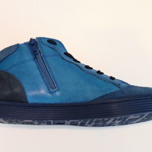 BIKKEMBERGS  Sneakers stivaletto in pelle bluette bambino - immagine 5