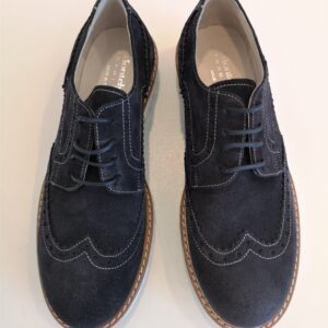 ANDREA MONTELPARE Scarpe modello inglesina in pelle scamosciata blu - immagine 3