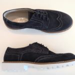 ANDREA MONTELPARE Scarpe modello inglesina in pelle scamosciata blu