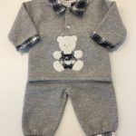 LE BEBE' Completo nascita in felpa grigio corredino neonato