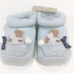 STORY LORIS Scarpette in lana colore cielo con orsi marsupio neonato