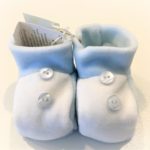 BALIN BALU' Scarpette in ciniglia colore cielo e bianco con bottoncini neonato