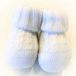 PAOLO ROMBOLI  Scarpette in caldo cotone colore bianco con trecce corredino neonato