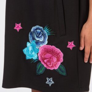 JOHN RICHMOND Abito smanicato nero ricamo fiori Theverve bambina - immagine 3