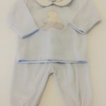 LE BEBE' Completo nascita ciniglia cielo corredino neonato