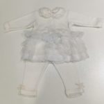 ALETTA Completo nascita bianco con pizzo corredino neonata