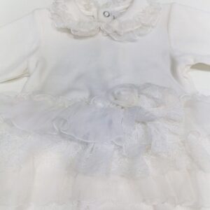 ALETTA Completo nascita bianco con pizzo corredino neonata - immagine 4