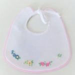 ALETTA Bavetta ricamo fiorellini rosa