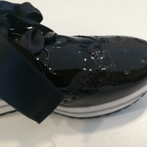 SIMONETTA Sneakers vernice nera inglesina con fiocco - immagine 3