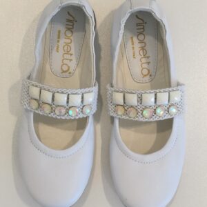 SIMONETTA Ballerine bianche con pietre su fascia elastica - immagine 3