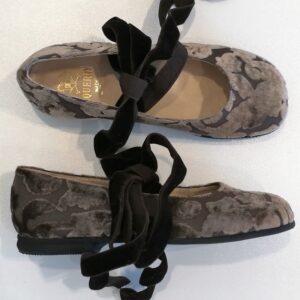 EQUERRY Ballerina con velluto dévoré marrone - immagine 3