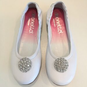 SIMONETTA Ballerine bianche con sfera di strass - immagine 3