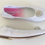 SIMONETTA Ballerine bianche con sfera di strass
