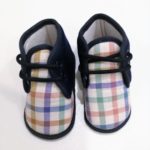 COW Scarpette blu a quadri colorati neonato