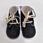 FEFE' Scarpette in suède blu allacciata neonato