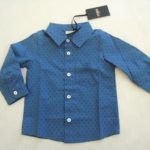 FENDI Camicia azzurra a pois bordò bambino