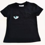 CHIARA FERRAGNI T-shirt ricamo perline logomania nera
