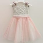 AMAYA Abito smanicato ecrù tulle rosa