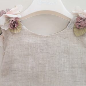 AMAYA Abito smanicato ecrù tulle rosa - immagine 4