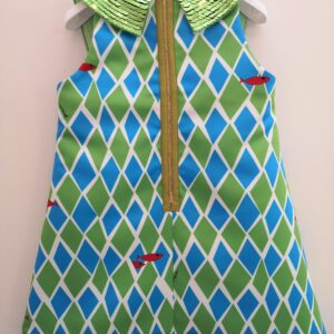 MIMISOL Abito tessuto rombi con macrofiore - immagine 4