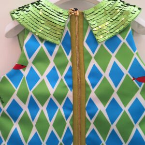 MIMISOL Abito tessuto rombi con macrofiore - immagine 5