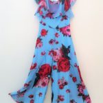 AMAYA Tuta azzurra fantasia floreale