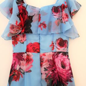 AMAYA Tuta azzurra fantasia floreale - immagine 4