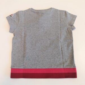 MONCLER T-shirt grigia con fasce fuxia bambina - immagine 3