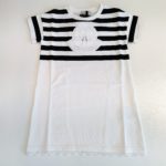 MONCLER Abito manica corta a righe bianco-blu