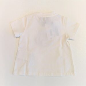 MONCLER T-shirt bianca manica logo tulle blu - immagine 4
