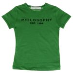 PHILOSOPHY by Lorenzo Serafini T-shirt verde logata davanti
