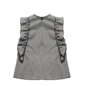 NANAN Blusa quadretti vichy nero bambina - immagine 3