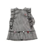 NANAN Blusa quadretti vichy nero bambina