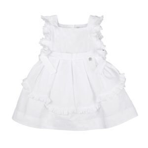 SIMONETTA Abito popeline bianco smanicato