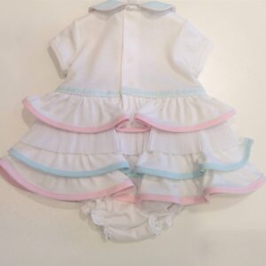 ALETTA Vestito manica corta balze e fiori pastello - immagine 2