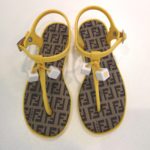 FENDI Sandali infradito gomma logo gialli