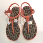 FENDI Sandali infradito gomma logo arancio