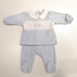 ALETTA Completo nascita ciniglia azzurro corredino neonato