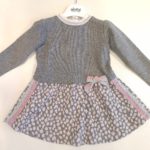 ALETTA Abito manica lunga grigio-rosa lurex