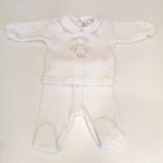 LO'LO' Completo coprifasce nascita ciniglia bianco charms corredino neonata