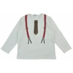 NANAN T-shirt bretelle e cravattino check bambino