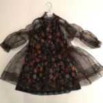 MIMISOL Abito organza e velluto fantasia fiori