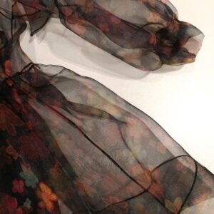 MIMISOL Abito organza e velluto fantasia fiori - immagine 4