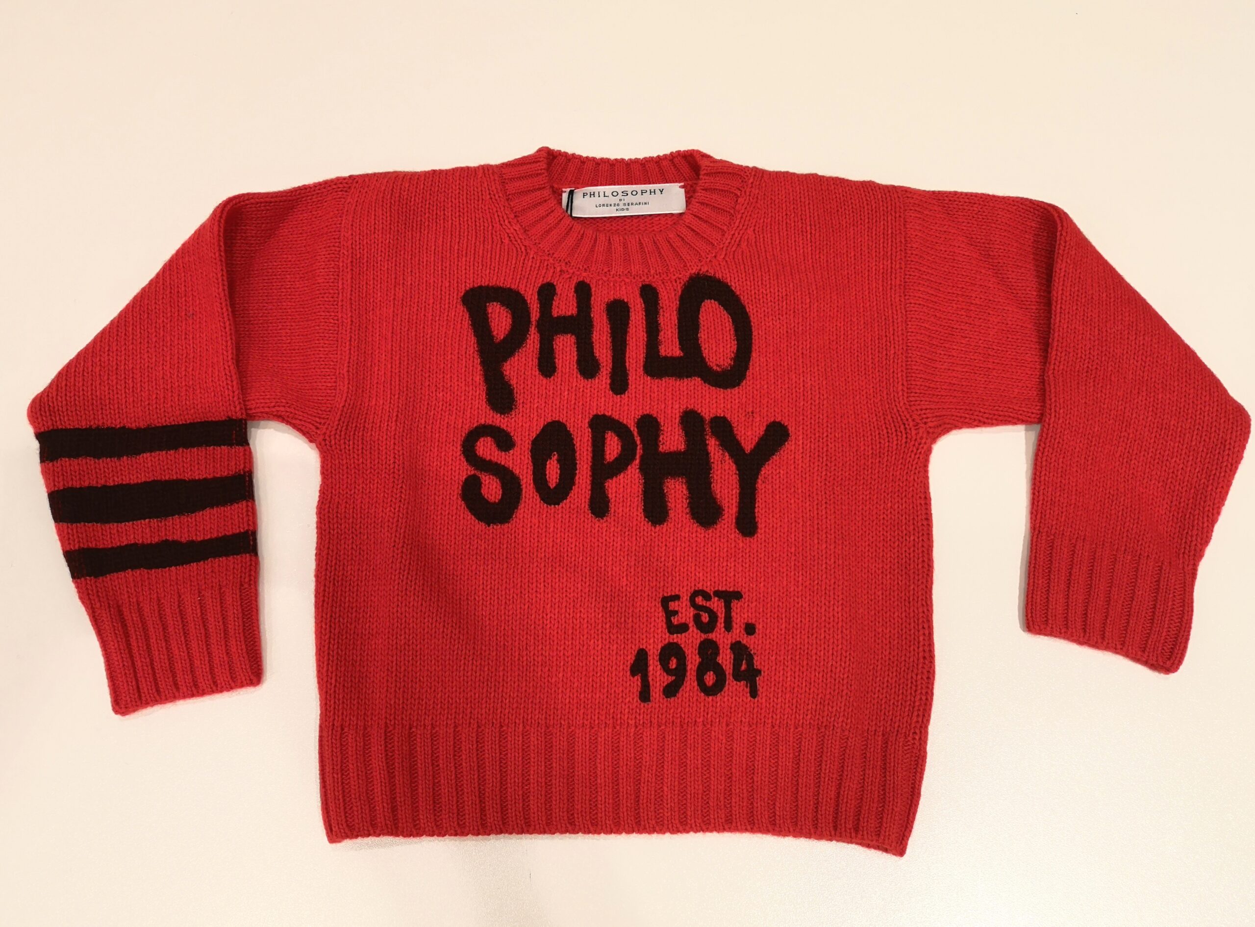 cof PHILOSOPHY by LORENZO SERAFINI Maglia rossa stampa maxi logo - immagine 1