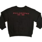 PHILOSOPHY by LORENZO SERAFINI Felpa nera logo rosso